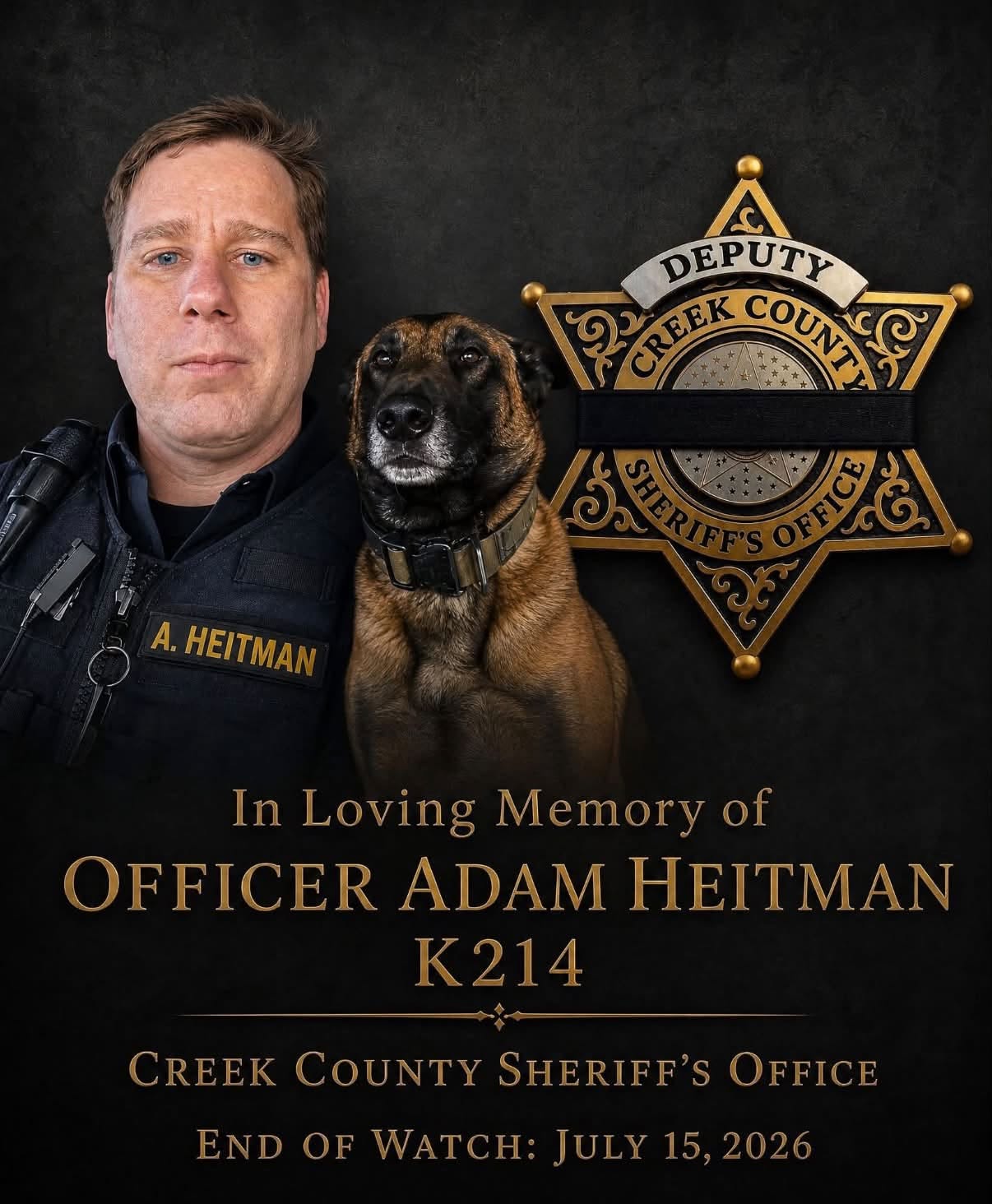 Officer Adam Heitman Obituary – Creek County Sheriff’s Office Mourns Fallen Deputy